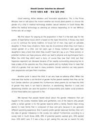영어토론 우승자료- 찬성 Gender selection should be allowed