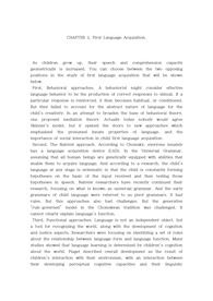 PLLT CHAPTER 2. First Language Acquisition 요약본