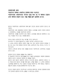 [A+과제]자본주의 경제와 사회주의 경제에 대해 비교하고  자본주의와 사회주의의 각각의 단점 제시 및 각 체제의 단점이 상대 체제의 장점이 되는 것을 예를 들어 설명해 보시오.