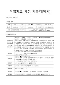 노인전문요양원 작업치료사정평가 기록지