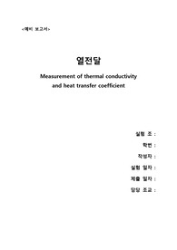 [2019 A+ 인하대 화학공학실험] 열전달 예비보고서 화공실 예보
