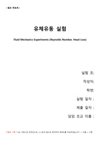 [2019 A+ 인하대 화학공학실험] 유체유동 결과보고서 화공실 결보