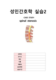 [성인간호학] 척추협착증(spinal stenosis) case study (A+교수님 극찬자료)