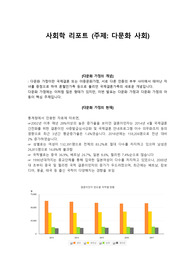 사회학 다문화 사회 조사 정리 A+ 리포트