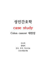 성인간호학 케이스 스터디 case study 대장암 colon cancer (간호과정 2개)