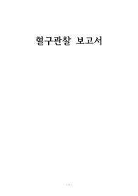 혈구관찰 보고서