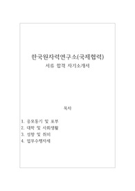 공공기관(한국원자력연구원 국제협력) 정규직 합격 자기소개서