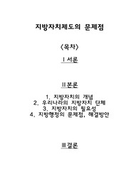 지방자치제도개념,문제점