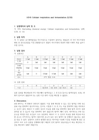 [일반생물학실험]8주차 Cellular respiration and fermentation