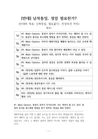 남북통일 반대 [통일을 반대한다] 찬반 토론자료 한양대 A+