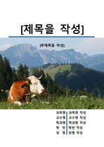 레포트 표지[소,Cow,동물,야생,생물,환경,자연]
