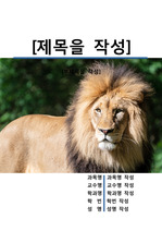 레포트 표지[사자,Lion,동물,야생,생물,환경,자연