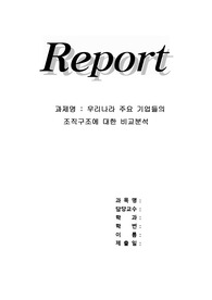 우리나라 주요 기업들의 조직구조에 대한 비교 분석