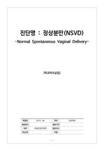 [A+ 자료!!] NSVD(정상분만) Case study, 간호과정