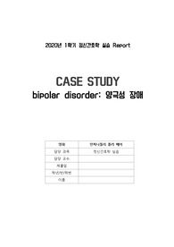 A+CASE 인피니틀리폴라베어_정신간호학_bipolar_사례보고서_간호진단3개_간호과정2개