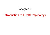 Chapter 1-Introduction to Health Psychology 총정리