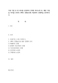 국내 기업 중 한 회사를 선정하여 간략한 회사소개 후, 해당 기업을 마이클 포터의 5팩터 경쟁요인에 적용하여 경쟁력을 분석하시오.