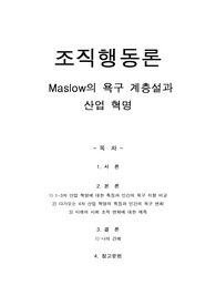 조직행동론- Maslow의 욕구 계층설과 산업 혁명