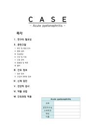 급성신우신염, 급성신우신염케이스스터디, 급성신우신염케이스, 아동간호학, 요로감염, 급성신우신염 문헌고찰, 고체온, 낙상위험성