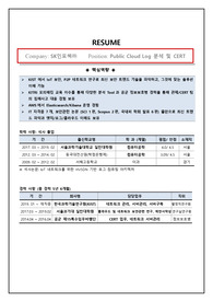 SK인포섹 자기소개서 및 포트폴리오 (SK 자회사 포트폴리오)