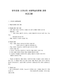 반두라와 스키너의 사회학습이론에 관한 비교고찰