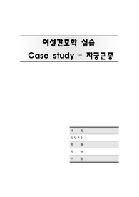 여성간호학 실습 자궁근종 casestudy 케이스스터디 문헌고찰포함 간호진단4개 간호과정4개 이론적근거 포함 A+자료