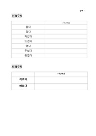 한국어 불규칙 용언 연습문제 (ㄷ,ㅂ,ㄹ,르) 서식 한국어 불규칙 용언 연습문제 (ㄷ,ㅂ,ㄹ,르) 서식