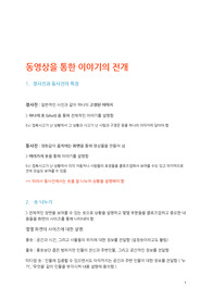 영상 이론 정리 1차 보고서, 동영상을 통한 이야기의 전개