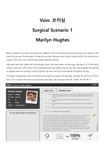 [브이심 Vsim] 성인간호학 Marilyn Hughes 100점 Step, Pre&Post Quiz (점수인증)