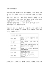 우리나라의 지역별 민요