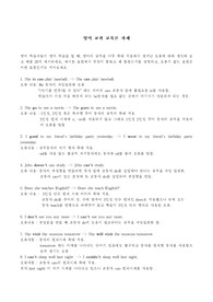 영어규칙 확대적용 오류 예시와 설명 20가지