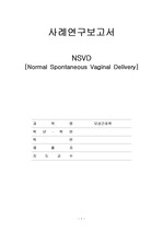 자연분만(NSVD) 케이스 스터디 간호진단3개 간호과정1개