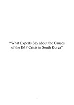 미국대학 경제학부 졸업 논문 Macro Econ 520 UNC-CH The causes of the IMF crisis
