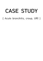 acute bronchitis, croup, URI 간호진단 + 과정