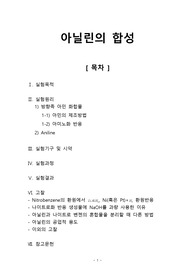 [고분자기초실험 레포트] 아닐린의 합성