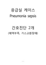 응급실 실습 Pneumonia sepsis, septick shock 패혈증 간호진단2개