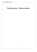 폐결핵 문헌고찰 질병보고서 Pulmonary Tuberculosis Disease Study Report