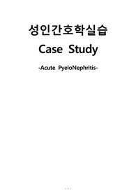 성인간호학실습 케이스스터디 (급성 신우신염 ) [간호진단 및 간호과정 2개]