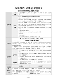 인공호흡기 간호진단 손상위험성 간호과정