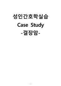 성인간호학실습 케이스스터디 (결장암) [간호진단 및 간호과정 3개]