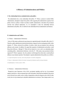 History of Administration and Politics