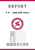 [깔끔A+] 한국체육대학교 표지, 한체대레포트표지