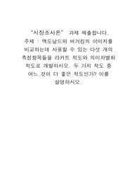 맥도날드와 버거킹의 이미지를 비교하는데 사용할 수 있는 다섯 개의 측정항목들을 리커트 척도와 의미차별화 척도로 개발하시오. 두 가지 척도 중 어느 것이 더 좋은 척도인가? 이를 설명하시오.