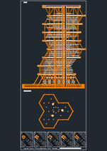 [캐드도면] 루이스 칸 필라델피아 시티 타워 입면_평면_배치 (1958) _ Louis Kahn- Philadelphia City Tower(1958) _