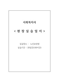 A+ 사회복지사현장실습일지-노인요양원