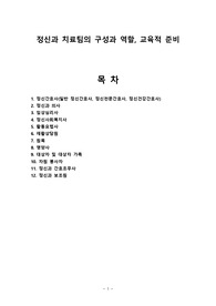 정신간호실습-치료팀의 구성과 역활, 교육적 준비