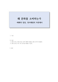 문화를 소비하는 이유 (왜 문화를 소비하는가)