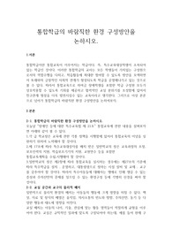 통합학급의 바람직한 환경 구성방안을 논하시오.