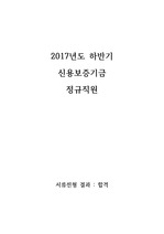 [합격 자기소개서] 2017하반기 정규직원 신용보증기금(신보)
