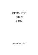 [합격 자기소개서] 2018하반기 정규직원 하나은행